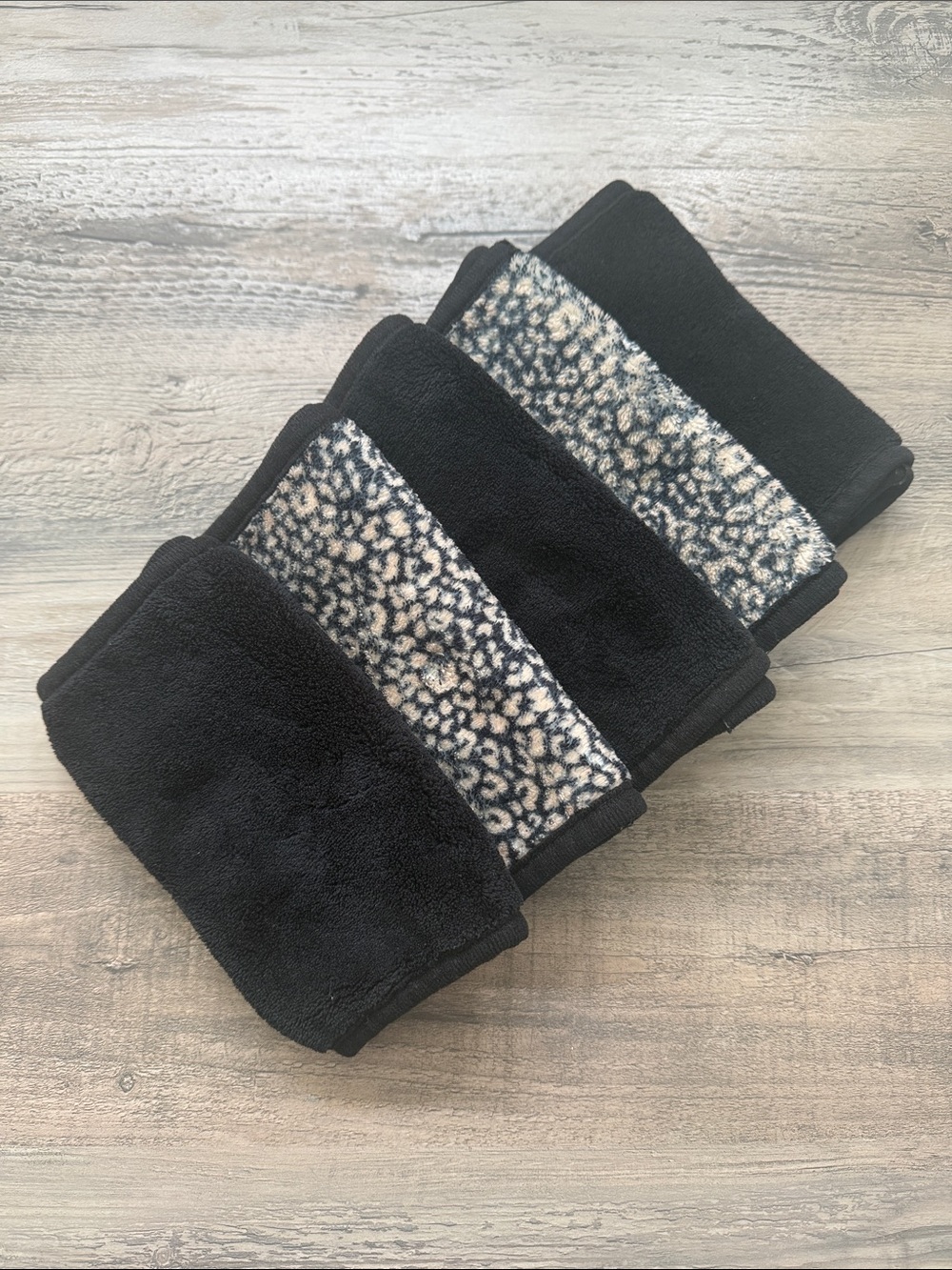 Erase Your Face Black and Leopard Print Reusable MakeUp Remover Cloths